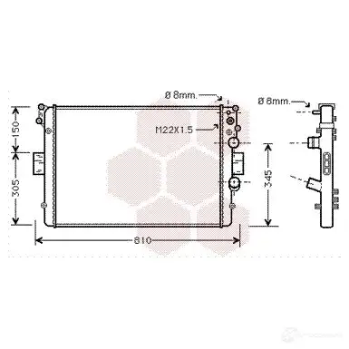Радиатор охлаждения двигателя VAN WEZEL 468184 602820 41 28002041 NHKD26
