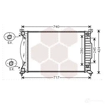 Радиатор охлаждения двигателя VAN WEZEL 600 32202 SKV1MA 03002202 456273