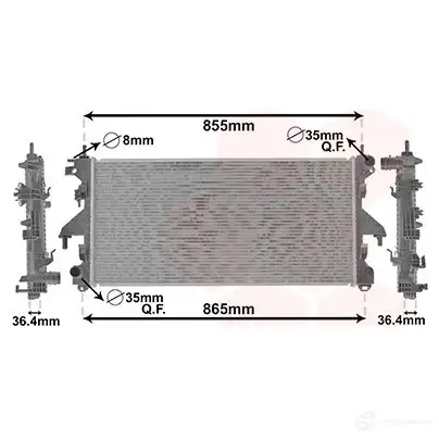 Радиатор охлаждения двигателя VAN WEZEL PF7GEGW 6040 2305 474624 40002305 изображение 0