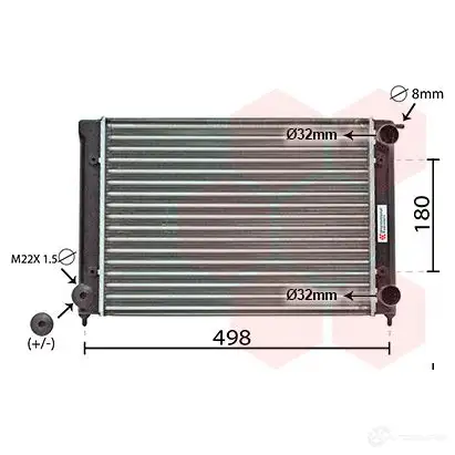 Радиатор охлаждения двигателя VAN WEZEL 605820 40 Z3B7R 58002040 481517 изображение 1