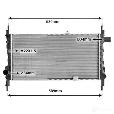 Радиатор охлаждения двигателя VAN WEZEL 37002063 1F87N 6037206 3 472025