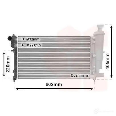 Радиатор охлаждения двигателя VAN WEZEL 09002118 QOC52RS 460166 6 0092118 - Изображение 1