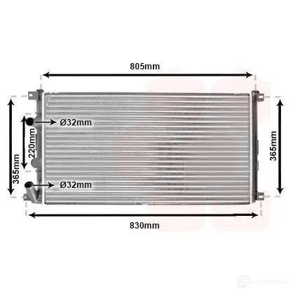 Радиатор охлаждения двигателя VAN WEZEL 43002322 LPXH9WL 604 32322 476030