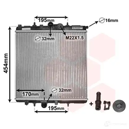 Радиатор охлаждения двигателя VAN WEZEL 474588 60 402243 40002243 CTAVV изображение 4