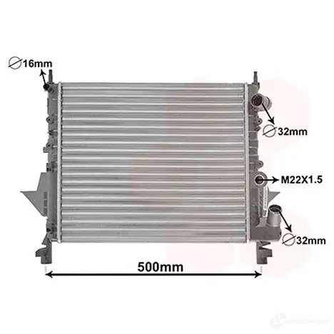 Радиатор охлаждения двигателя VAN WEZEL 5Z98PDE 604 32158 475970 43002158 изображение 0