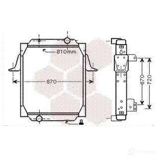 Радиатор охлаждения двигателя VAN WEZEL VF6GU4 67002066 484918 60672 066