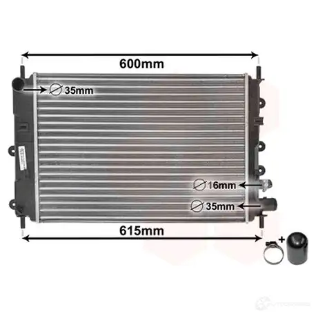 Радиатор охлаждения двигателя VAN WEZEL 60182 151 18002151 MT52J0 464403 - Изображение 1