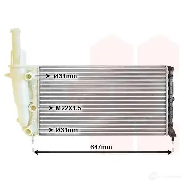Радиатор охлаждения двигателя VAN WEZEL 17002141 D2CQ345 463245 601 72141 изображение 0