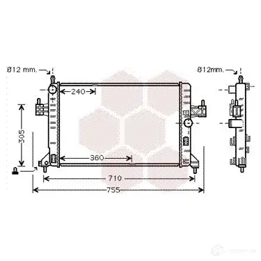 Радиатор охлаждения двигателя VAN WEZEL 069QXX7 472109 37002305 6037230 5 изображение 0