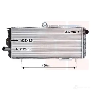 Радиатор охлаждения двигателя VAN WEZEL 60 012007 01002007 455500 H2LIU