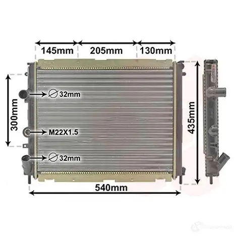 Радиатор охлаждения двигателя VAN WEZEL 476005 6 0432267 99PIBV 43002267 изображение 0