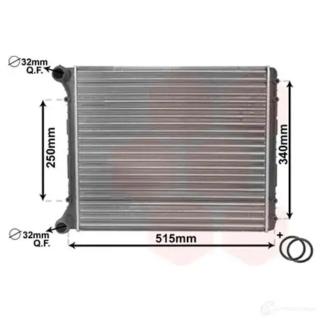 Радиатор охлаждения двигателя VAN WEZEL 61W1MB 456280 60032 220 03002220 изображение 0