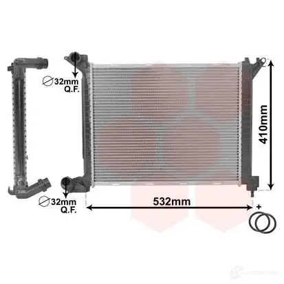 Радиатор охлаждения двигателя VAN WEZEL L6EG945 60 062263 457966 06002263 - Изображение 1
