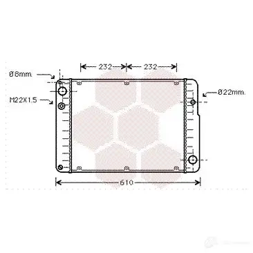 Радиатор охлаждения двигателя VAN WEZEL 3W0BVD 74002015 484997 607 42015