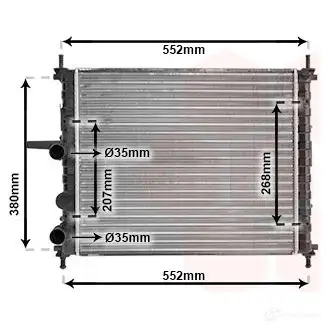 Радиатор охлаждения двигателя VAN WEZEL 6017231 7 SS40X 17002317 463314 изображение 0