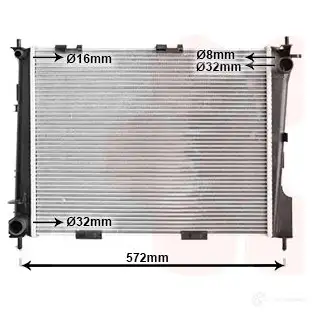 Радиатор охлаждения двигателя VAN WEZEL 476038 YK2TEZ 43002372 6043237 2