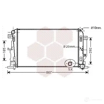 Радиатор охлаждения двигателя VAN WEZEL 30002446 468621 R37W66 60302 446 изображение 0