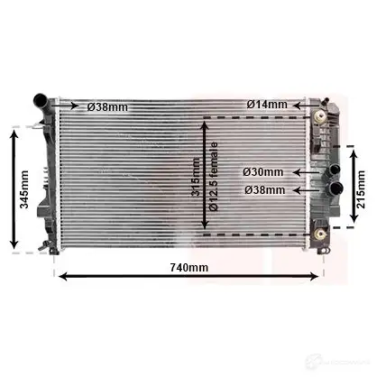 Радиатор охлаждения двигателя VAN WEZEL 6030246 0 468628 FW64IGW 30002460 изображение 0