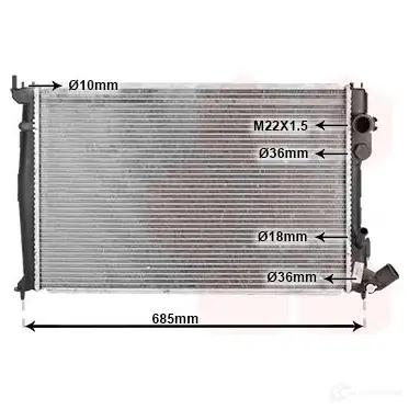 Радиатор охлаждения двигателя VAN WEZEL 6 0092071 DEM0S 09002071 460141