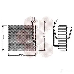 Испаритель кондиционера, радиатор печки VAN WEZEL 2100V009 6021V 009 466810 J95KWF изображение 0