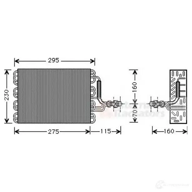 Испаритель кондиционера VAN WEZEL 605 8V016 5800v016 481792 YVI5VP