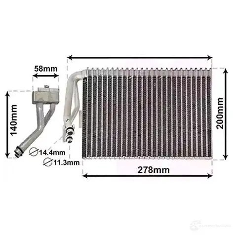 Испаритель кондиционера, радиатор печки VAN WEZEL E9 LZD 4700V073 5410909501471 478199 - Изображение 1