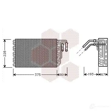 Испаритель кондиционера, радиатор печки VAN WEZEL 3ROSS 6 030V020 468876 3000V020 изображение 0