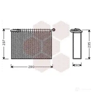 Испаритель кондиционера, радиатор печки VAN WEZEL 7300V006 D4D1TV 484988 6073V0 06