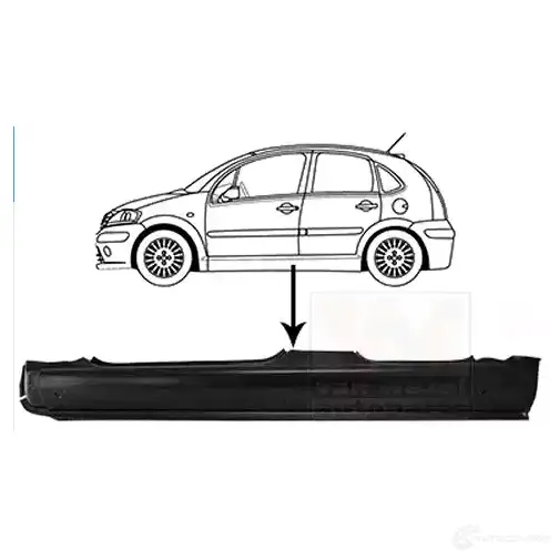 Накладка порога, ступенька кабины VAN WEZEL 0925103 5410909630737 E746Z FF 460697 - Изображение 1