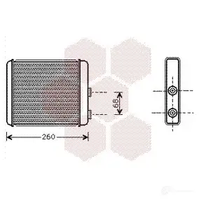 Радиатор печки, теплообменник VAN WEZEL 2HD9XM 37006259 472316 60 376259