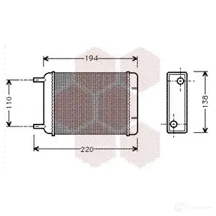 Радиатор печки, теплообменник VAN WEZEL 456004 02006049 6002604 9 01YE13Z - Изображение 1