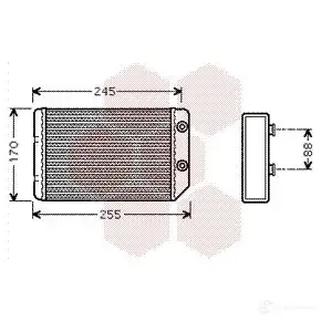 Радиатор печки, теплообменник VAN WEZEL 60376 314 HFNF03W 472318 37006314