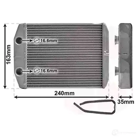 Радиатор печки, теплообменник VAN WEZEL 15006014 DAC 0B 5410909539344 461882 - Изображение 1