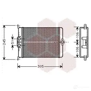 Радиатор печки, теплообменник VAN WEZEL 468776 30006239 6 0306239 PYFBZ0 изображение 0
