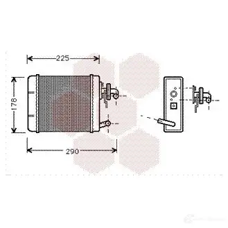 Радиатор печки, теплообменник VAN WEZEL 60 176102 MMXOH 463448 17006102 - Изображение 1