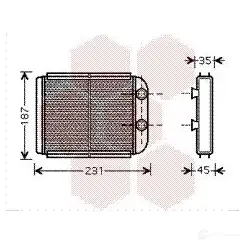 Радиатор печки, теплообменник VAN WEZEL KVX42NW 6059 6132 59006132 484538 изображение 0