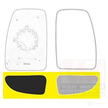 Зеркальный элемент, стекло зеркала VAN WEZEL 474334 5PJGUN 1030 3904 3799834