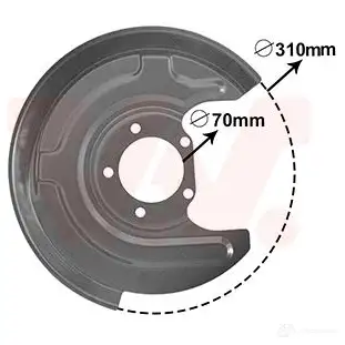 Кожух, щиток тормозного диска VAN WEZEL 9 PRSX 1208076181 5410909649883 0315374 изображение 0