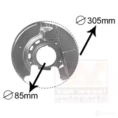 Кожух, щиток тормозного диска VAN WEZEL RID5L B1 5410909554569 0620372 458348 - Изображение 1