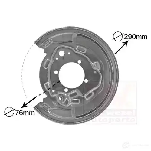 Кожух, щиток тормозного диска VAN WEZEL 480023 5307373 H IVGK 5410909617516 - Изображение 1
