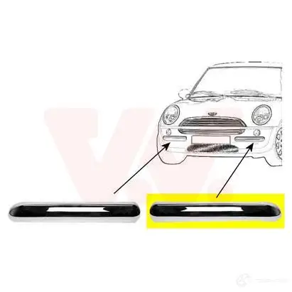 Накладка молдинг бампера VAN WEZEL 457744 50 1413 A6E1DZB 0502583 - Изображение 1