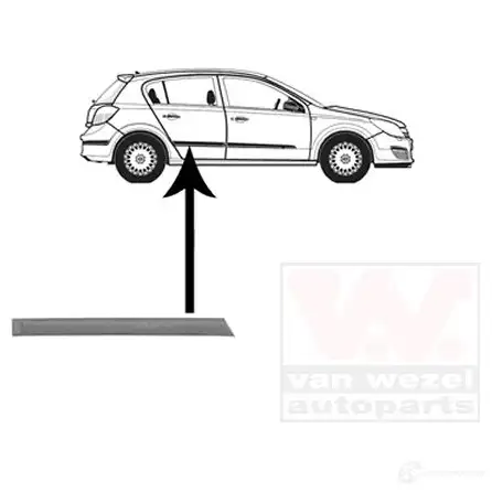 Накладка молдинг двери VAN WEZEL 3745426 5410909510220 9SM6S NP 473069