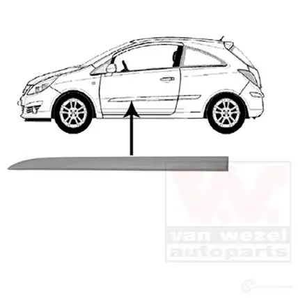 Накладка молдинг двери VAN WEZEL 3750407 5410909553234 K23 PC 473254