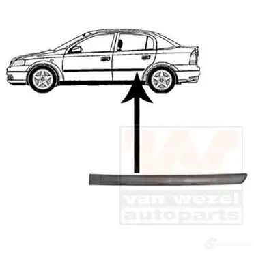 Накладка молдинг двери VAN WEZEL 1 KE7U 472971 3742425 5410909510138