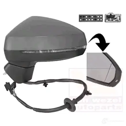 Зеркало боковое наружное VAN WEZEL 5410909591366 457439 HQ FT3 0337807 - Изображение 1