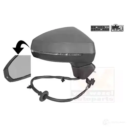 Наружное зеркало VAN WEZEL 457442 5410909591397 WPB JU 0337828 - Изображение 1