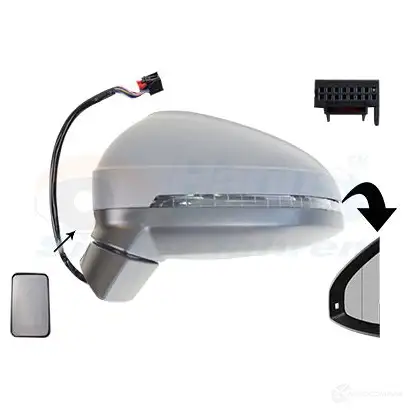 Зеркало боковое наружное VAN WEZEL 0346827 3C4 WD 1437872346 изображение 0