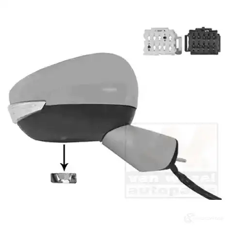 Зеркало боковое наружное VAN WEZEL 461520 96JE CSB 5410909622688 0980816 - Изображение 1