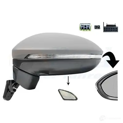 Зеркало боковое наружное VAN WEZEL 5410909699628 74DY 27 1424812035 5819827