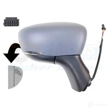 Зеркало боковое наружное VAN WEZEL 1437872887 4420828 OH 6M46G